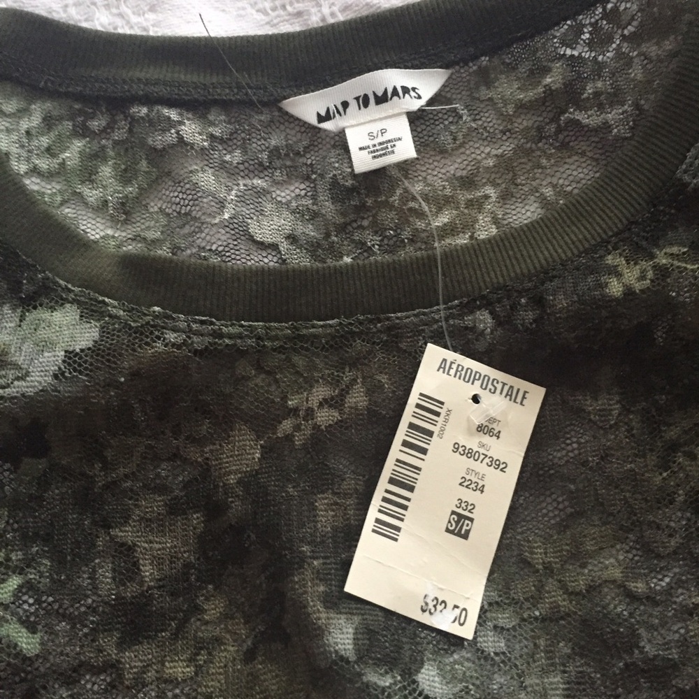 Map To Mars Aeropostale‎ Camo Crop Top S / XL - Picture 4 of 5
